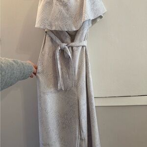 Aritzia Strapless Snake Print Jumpsuit